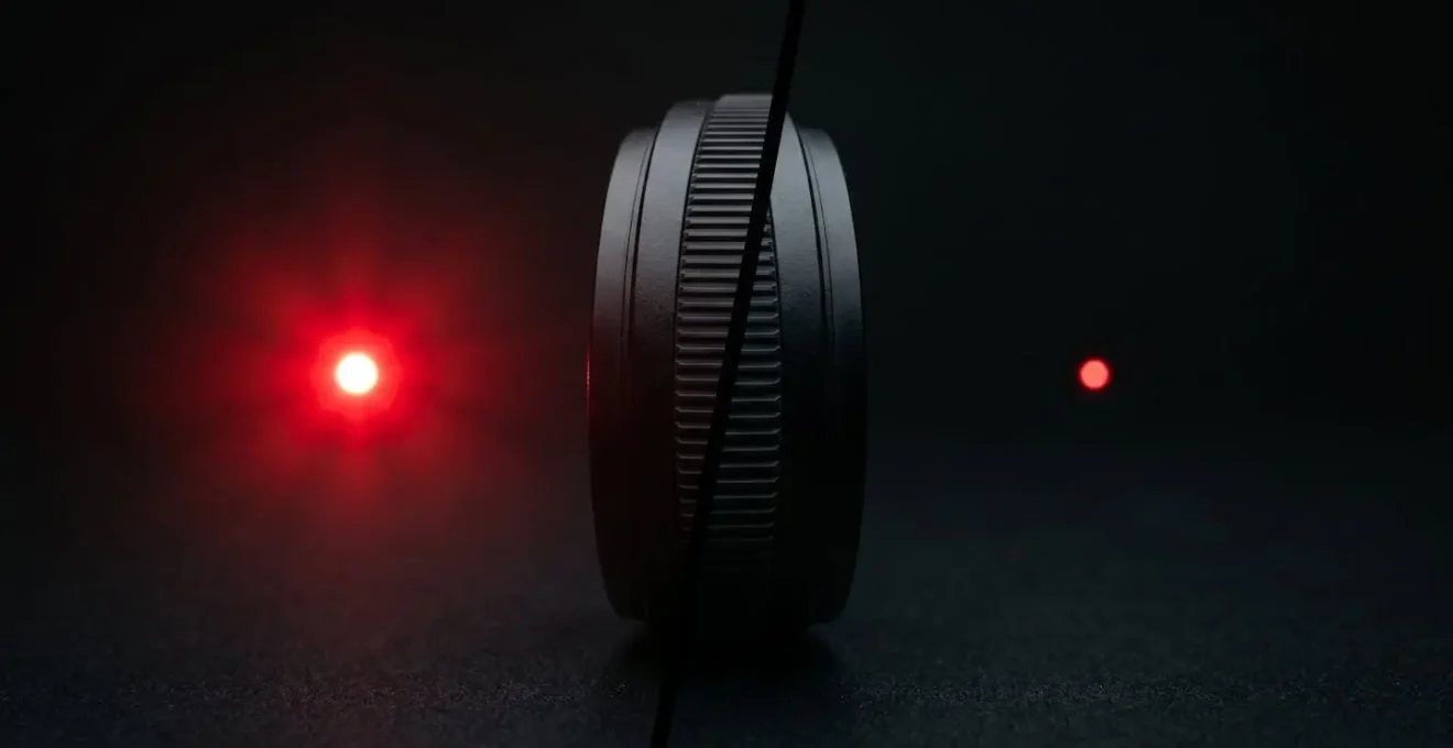 Visualisation de l'effet de halo lumineux sur une cible en conditions sombres